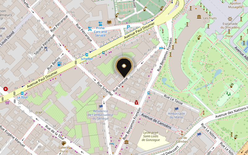 Plan d’accès : 35 rue Vineuse, 75016 Paris